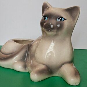 vintage Enesco Siamese cat planter great condition